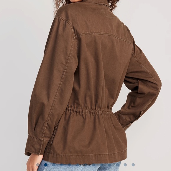 NWT OLD NAVY Cinched-Waist Utility Jacket Color: Espress - Picture 2 of 6